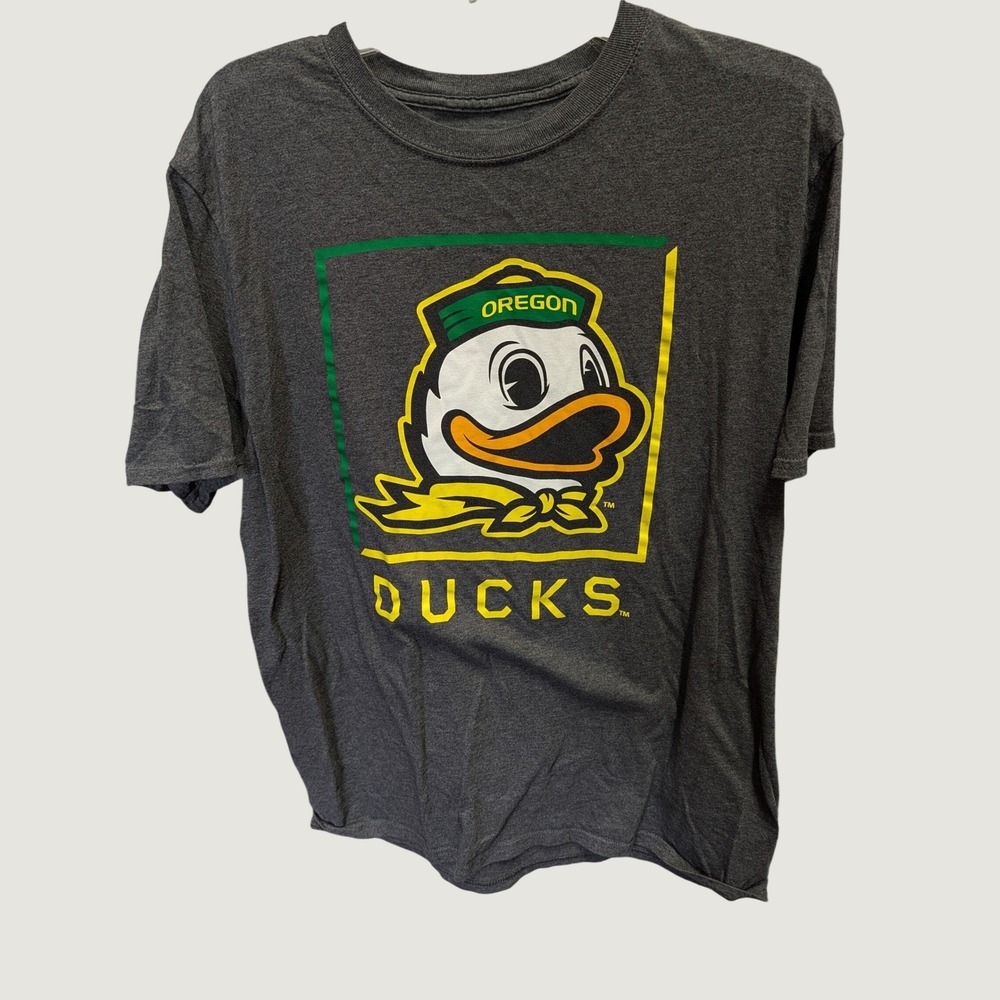 Fanatics Oregon Ducks T-Shirt Mens L Charcoal Excellent  Mascot Graphic